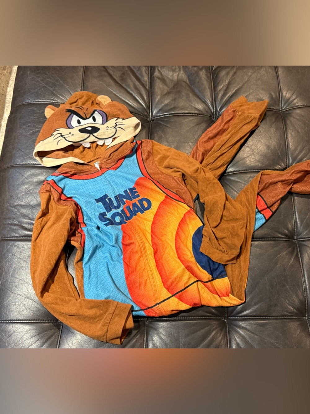 Looney Tunes Taz 'Tune Squad' Kids Costume Hoodie - Brown & Blue